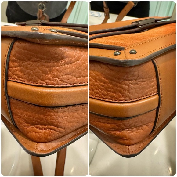 Coach Dreamer Mixed Leather Crossbody Shoulder bag 73547 Brown - Picture 9 of 15